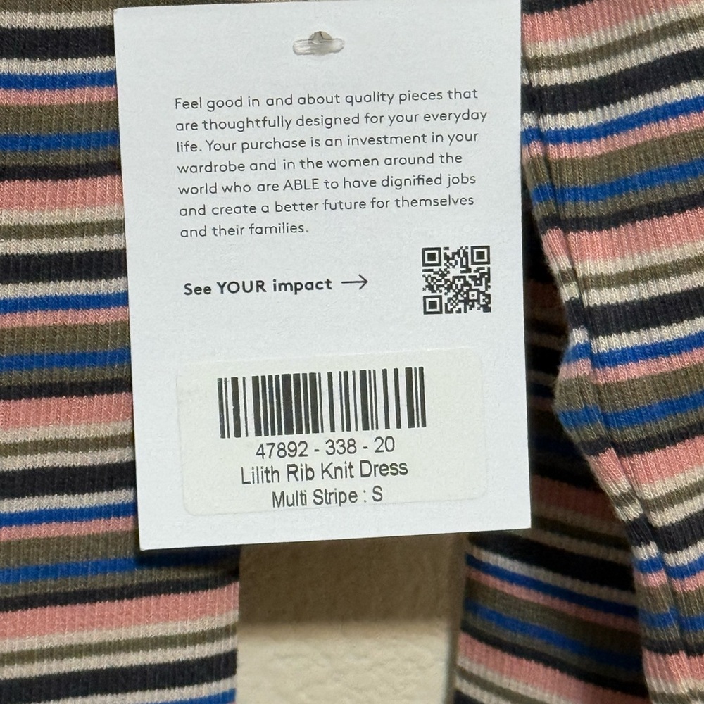 Able Multicolor Striped Long Sleeve Dress - Picture 7 of 8